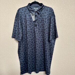 Men's - Pins & Aces - Golf Polo - Leopard Print Performance Polo NWT 🥰